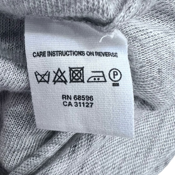 PURE DKNY GRAY MARLED LINEN SHORT SLEEVE MULTIWAY DRAPE FRONT OPEN CARDIGAN - Picture 12 of 14